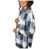 Women Flannel Plaid Jacket Button Down Shirts Coats Shacket